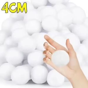 100PCS DIY Christmas Fake Snow Balls White High Elasticity Fur Pompom Hairball Indoor Realistic Xmas Tree Ornaments Christmas Party New Year Gift Decoration