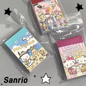 Sanrio Stickers Book Hello Kitty Cinnamoroll Kuromi Kids Mini Sticker Decorative Hand Account Laptop Stationery Decals