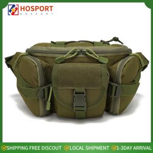 【HOSPORT】Multipurpose Waist Bag Nylon Portable Fishing Tackle Waist Bag Waterproof Large Capacity for Camping Hiking Traveling Running
