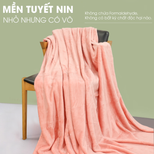 Chăn/Mền tuyết NIN House 100% Microfiber siêu mềm mịn màu hồng pastel Pink Light 2 size 1m3x2m 1m6x2m