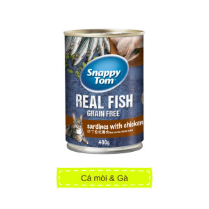 [Combo 12 Lon] Pate Snappy Tom Real Fish Mèo Lon 400G