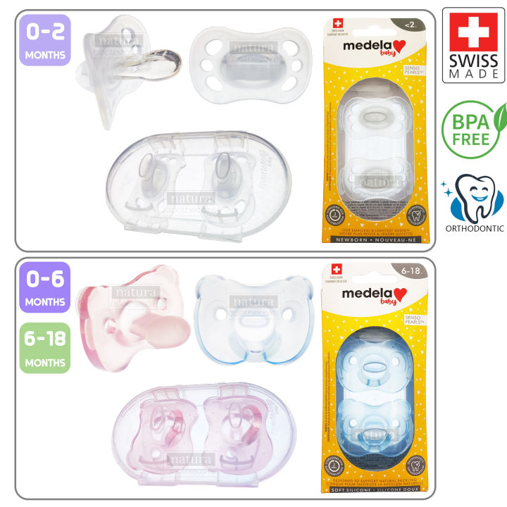 Medela Neugeborenen-Schnuller 0-2 Monate – 2er Pack Mit Sterilisieretui, BPA-frei, Extra Klein & Leicht