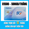 ( DEAL SALE 50% ) Sim 5G Vina 1 Năm 1 Tỷ GB Data Internet Tốc Độ Cao Vào Mạng Thả Ga - Sắm 1 Lần Dùng Cả Năm | D500 - 12TD49 - U1500 - FHAPPY - 12D159V - 14BIG50Y - SODA . FREESHIP - CHƯA KÍCH HOẠT.. 