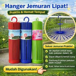 SNI - JEMURAN FOLDING HANGER 30 STICK / GANTUNGAN BAJU BAYI / JEMURAN BAJU BAYI / HANGER BAYI