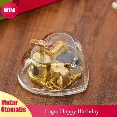 Kotak Musik Otomatis Kotak Musik Akrilik Transparan Hadiah Ulang Tahun