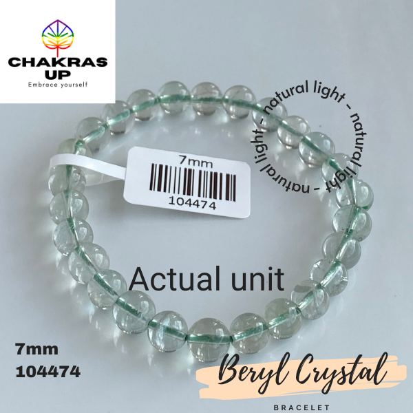 Gemstone series natural mineral aquamarine beryl green tourmaline bracelet  - Shop Liz Art Studio Bracelets - Pinkoi