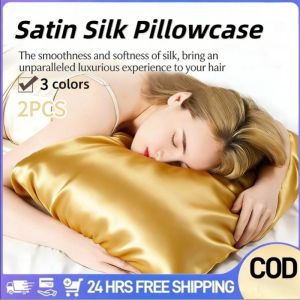 2PCS Hotel Quality Silk Satin Pillowcase Premium Plain Solid 48*74cm Standard Queen Envelope Cover Sleep