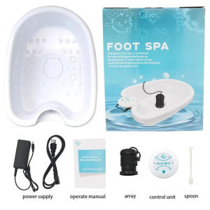 Suolaer Detox Ionic Cleanse Foot Spa Bath Massager Machines Vibrating Electric Mini FootBath Whirlpool Care Arrays Aqua Health Therapy