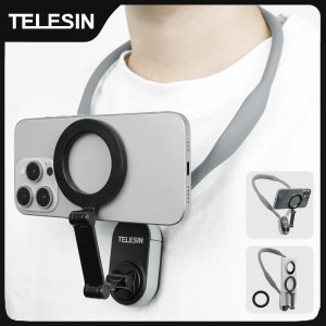 TELESIN Silicone Magnetic Neck Mount Quick Release Hold for HUAWEI XIAOMI Iphone 15 14 13 12 11 10 SAMSUNG Phone Camera Accessories  Neck Cell Phone Holder POV/Vlog Selfie Mount Phone Neck Holder for Phones Smartphone Action Camera Accessorie 泰迅挂脖