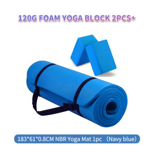 GYMPRO Tất cả các mục đích tập thể dục dày đặc chống tear 183 * 61 * 0.8CM NBR Yoga Mat với đeo dây với tùy chọn Yoga ngăn chặn thể thao Yoga 2PCS EVA Yoga Brick Tập thể dục tại nhà kéo dài tập luyện luyện tập