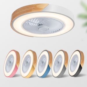 [YJ] Modern smart fan light LED ceiling fan with light for living room 220V cooling Ventilador ceiling fan light with remote control fan with light lighted fan three-color dimming fan