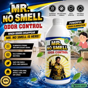 Mr. No Smell Odor Control 1 Liter - Eliminates Strong Odors Kills Germs Perfect for Home and Office.