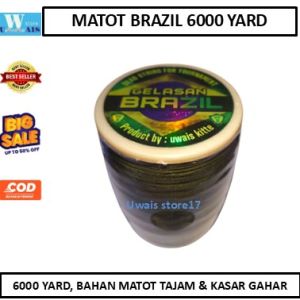 Gelasan 6000 Yard Matot Brazil Bahan Abu Tajam Panjang Layangan Main Tarik Jepret