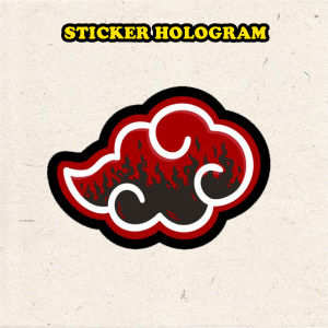 Stiker Hologram Anime Lambang AKATSUKI naruto ukuran 7 cm