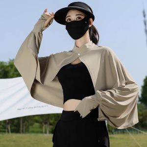 [LOCAL STOCK-Deliver in 1-3 days] Women Ice Silk Sunscreen Clothing UPF50+ Sport Quick Dry Skin Windbreaker With Pocket Outdoor Sun-Protective Cloth