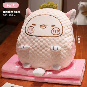 Luxerest 3-in-1 Multi-function Cartoon Pillow With Blanke for Car Chair Office Nap Kids Comfort Plush Gift