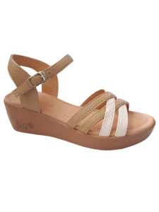 Giày xăng đan nữ đế bằng da bò thật cao cấp VI VI .Đế cao 5 phân êm nhẹ