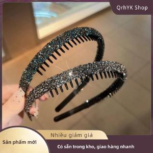 Hàng có sẵn✨ Không trượt Rhinestone tóc Hoops ban nhạc phụ nữ răng đàn hồi headbands cho phụ nữ sáng bóng tóc sang trọng Hoops