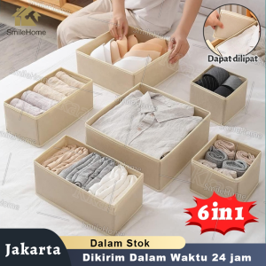 6Pcs Kotak Penyimpanan Pakaian Dalam Kotak Penyimpanan Multifungsi Yang Diimpor