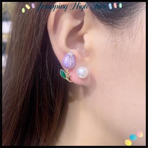 【Jumpping】 Korean Light Luxury Tulip Imitation Stud Earrings For Women Two Ways To Wear Ear Studs for Girls Daily Party Jewelry
