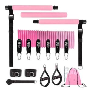 Multifunctional Pilates Bar Kits with Resistance Band Pilates Homes Gym Strength Training for Women