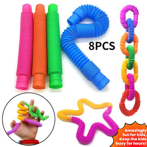 (Super Fan) 1/8Pcs Fidget Pop Tube Toys for Kids Pipe Sensory Tools for Stress Relief Toys