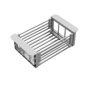 Kitchen Sink Retractable Drain Basket Multifunctional Drain Rack Retractable Stainless Steel Drain Fruit Drying Basket