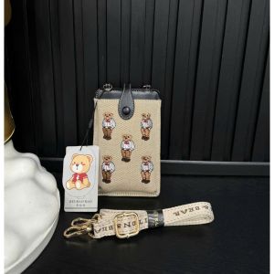 túi gấu điện thoại size 11cm*2cm*175cm nắp hít nam châm có 3 ngăn đủ màu