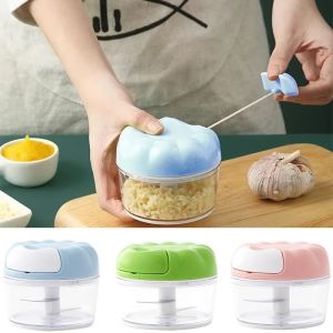 ZOOGGJZ แบบพกพา ที่กดกระเทียมแบบมือ ขนาดเล็ก หลายฟังก์ชัน ที่บดกระเทียม คุณภาพสูง ดึงมือ ที่บดอาหาร อาหาร เครื่องบดเนื้อผัก อุปกรณ์ครัว