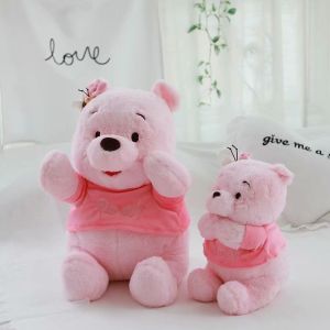 【SG-spot】Cartoon Cute Girl Heart Dis ´ney Winnie the Pooh Cherry Blossom Pink Plush Toy Doll Throw Pillow