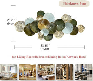 งานศิลปะติดผนังโลหะลายใบบัว สำหรับตกแต่งผนังบ้าน