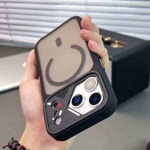 Luxury Cooling Armor Shockproof Magne Case For iPhone 17 16 15 14 13 12 11 Pro Max Plus Wireless Charging Hybrid Mesh Cover