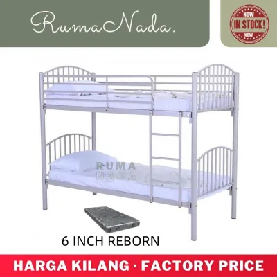 Double Decker Bed Frame / Metal Bed Frame / Katil Double Decker / Katil Dua Tingkat / Bunk Bed / Bed / Katil / Bed Frame