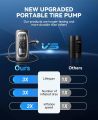 Tire Inflator Portable Air Compressor, Faster Inflation Cordless Car Air Pump with Tire Pressure Gauge, One Click Smart Air Pump Tire Inflator, 150PSI Air Compressor Motorcycle for Car, Bicycle, Ball. 