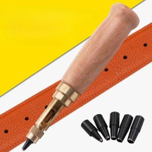 MMLUCK Có thể điều chỉnh Dụng cụ đục lỗ dây đai Tay cầm bằng gỗ 6 Lời Khuyên Về Kích Cỡ Dụng cụ đục lỗ da Đấm cũng được Máy đục lỗ quay Dụng cụ đục lỗ rỗng Thắt lưng