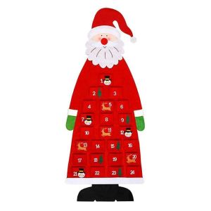 NUVOX Christmas Felt Christmas Tree DIY Portable Wall Hanging Cute Santa Claus Ornaments with 50 LEDs String Lights For Home Christmas Decoration