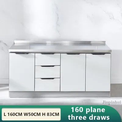 Ready Stock Heavy Duty Stainless Steel Kitchen Cabinet Set White Wash Basin Sinki Keluli Tahan Karat Almari Kabinet Dapur Modular Meja Memasak Dapur Gas Stove Table L Shape Organizer Furniture Kalis Air Tahan Lama Local Seller