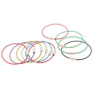 BJ🔩🔧🔗 10 chiếc móc khóa bằng thép không gỉ vòng dây cáp vòng móc khóa Vít Vòng tiện ích