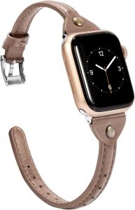 Wearlizer  Rivet Leather Compatible with Watch Bands Women Men    Dressy Thin Strap Wristbands Bracelet for iWatch Series 11 10 9 8 7 6 5 4 SE/Ultra 3 2 1 42/41/40/38/44/45/46/49mm
