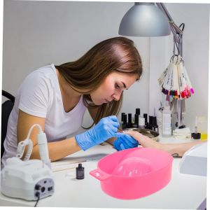 4pcs Nail Care Bowl Soaking Tray for Nail Art Manicure Tools Pink Professional Salon Home Use Space-saving Design with Hanging