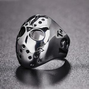 Newest Black Friday Killer Jason Mask Ring Mens Stainless Steel Punk Ring Male Hip Hop Biker Jewelry Creativity
