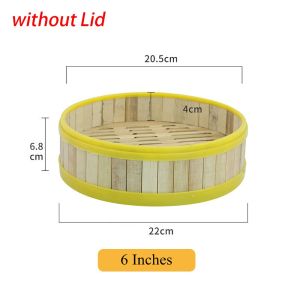 NOWNICE 1Pcs 3.5-8 inch Bamboo Steamer With Lid Handmade Kitchen Cookware  Multi-function Steamer Basket Chinese Food Making