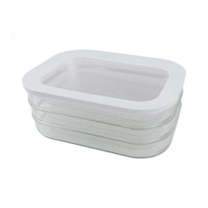 Convenient Fridge Freshness Keeper Meal Preparation Container with Lid for Meats Stackable Storage Holder
