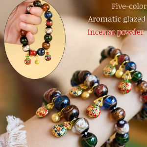Gold Plated Glass Bracelet Gold Tone Lucky Charm Beads Jesus Peace Wealth Design Glass Beads Fashion Jewelry Gift