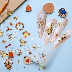 [Leo Stores] Hot Sale ไฟสีสันสดใสสไตล์น่ารักสำหรับเทศกาลคริสต์มาสสติกเกอร์ติดเล็บลายจุดสำหรับตกแต่งเล็บรูปโบว์ตกแต่งเล็บ