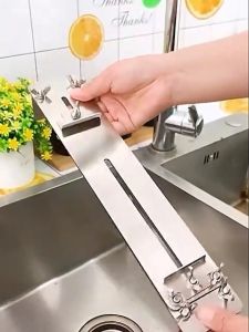 Stainless Steel Sink Sharpening Stone Holder Anti-Slip Sharpener Tool Adjustable Sink Whetstone Grinder Rack Kitchen Gadgets Sharpening Stone Support Sink Pool Sharpening Rack Holder