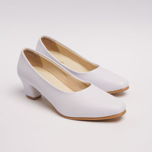 Pantofel Heels Big size 35-45 Hitam Mengkilap - Sepatu Guru Kerja Kantor Wanita Tinggi Hak 5 cm