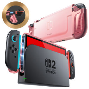SUPCASE Dockable Clear Case for Nintendo Switch 2 2025 Crystal Protective Cover with Quick-Release Joy-Con Design and TPU Grip Compatible with New Nintendo Switch 2 7.9 Inch Console