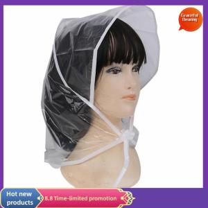 Graceful 1Pcs Protect Hairstyle Rain Hat Plastic Bonnet for Women and Lady Clear