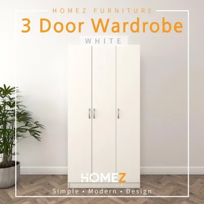 3FT 3 Door Wardrobe Solid Board with 6 Shelves - HMZ-FN-WD-6001